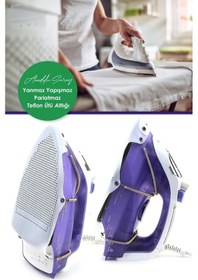 Resim Tüm Ütülere Uyumlu Yanmaz Yapışmaz Parlatmaz Teflon Ütü Altlığı 