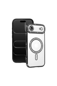 Resim artlab Art Apple İphone 17 Air Joke Simli Magneticsafe Kılıf - Siyah Lab 