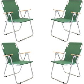 Resim Bofigo 4 Adet Katlanır Sandalye Kamp Sandalyesi Balkon Sandalyesi Katlanabilir Piknik ve Bahçe Sandalyesi Yeşil 