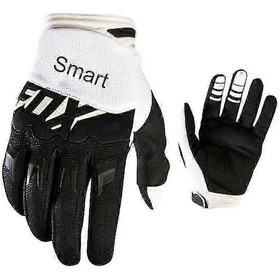 Resim Smart Fox İçin Dağ Bisikleti Eldivenleri - Dirtpaw Motocross Yarış Eldivenleri Off Road Bisikleti Beyaz---siyah M 