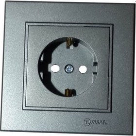 Resim Makel Karea Çocuk Korumalı Topraklı Priz Füme Modül+Kapak+Çerçev 