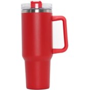 Resim Shun Shop Leopar Baskı Büyük Kapasite 304 Paslanmaz Çelik Saman Vakum Kupası 40OZ T -Araba Kupası (Yurt Dışından) 