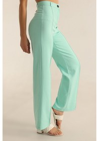 Resim Nevege Butik Nevege Yeni Trend Su Yeşili Çimalı Palazzo Pantolon Su Yeşili 