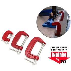 Resim Çelik Demir Işkence Mengene 3 Boy 10 MM 8 MM 5 MM 3 Lü Set Takım 