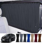 Resim Oto Pandami Mercedes Vito W447 5 Cam 2014+ Uyumlu Füme Raylı Oto Perde Takımı 