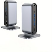 Resim 12'si 1 Arada Docking İstasyonu, 100W Şarj, 4K Ekran, Veri Aktarmak için USB-C PD HDTV, Gigabit LAN ve SD Kart Okuyucu - MacBook Pro/Air, Dell, Lenovo, Asus, HP, Samsung, Google Uyumlu 