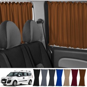 Resim Oto Pandami Fiat Doblo Iı Uzun Şase 2010-2023 Uyumlu Taba Raylı Oto Perde Takımı 