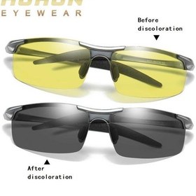 Resim Siyah Aoron Alüminyum Magnezyum Çerçeve Gece Görüş Ve Fotokromik Polarize Güneş Gözlüğü Açık Parlama Önleyici Uv400 Sürüş Balıkçılık Spor Gözlük Siyah 