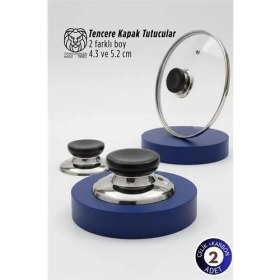 Resim Nemere Bianca Serisi 2’li Paslanmaz Çelik Lüks Tencere Kapağı Tutucu Seti - 4.3 - 5.2 cm Universal N 