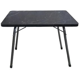 Resim Katlanır Masa Balkon Bahçe Kamp Masası Piknik Masası 45 x 60 CM - Siyah 