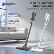 Resim Simplus Elektrikli Süpürge 14000PA Ev Küçük Yüksek Emiş Güçlü Temizlik Kablolu Süpürge, 400W Yüksek Güç Temizlik Güçlü, Siklon Emişinin Karşıtı Yok, Büyük Kapasiteli Toz Kupa, Kolay Çıkarılabilir ve Temizlenebilir, 4m Süper Uzun Hat, Ücretsiz İki-Bir Uzun Düz Başlı Fırça ile 