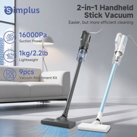 Resim Simplus Elektrikli Süpürge 14000PA Ev Küçük Yüksek Emiş Güçlü Temizlik Kablolu Süpürge, 400W Yüksek Güç Temizlik Güçlü, Siklon Emişinin Karşıtı Yok, Büyük Kapasiteli Toz Kupa, Kolay Çıkarılabilir ve Temizlenebilir, 4m Süper Uzun Hat, Ücretsiz İki-Bir Uzun Düz Başlı Fırça ile 