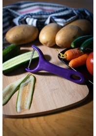 Resim Solingen Mat Mor Sapan Soyacak Paslanmaz Alman Çeliği, Ergonomik Sap, Çift Yönlü Kullanım-182 Mor 