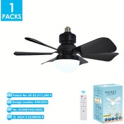 Resim Uzaktan Kumandalı 2in1 LED Tavan Fan Işığı, E26/E27 Soket Kurulumu, Bellek Fonksiyonlu Asma Işık, 3000K-6500K Ayarlanabilir, 3 Hız Ayarlanabilir, Küçük Yatak Odaları, Garajlar, Oturma Odaları vb. için Uygun. Yükseltilmiş Beyaz Bıçaklar, Tüm Mevsimler İçin Uygun (Siyah) 