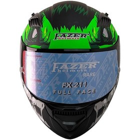 Resim Fazer Ece 22.R06 Double Vizörlü Full Face Spoiler Motosiklet Kaskı Siyah Yeşil 