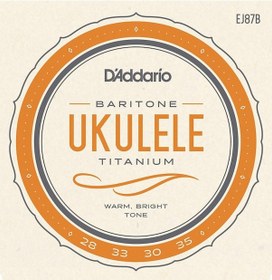 Resim D'addario Ej87B Ukulele Set Takım Tel Bariton Ukulele Teli 