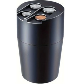 Resim Sunshine011 Elegant Black 4/6 Gözlü Döner Mekanizmalı Araç Para Kutusu Dayanıklı Plastik 