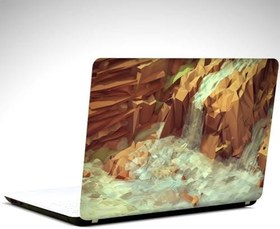 Resim Şelale Low Poly Laptop Sticker 10 Inch (25X19Cm) 