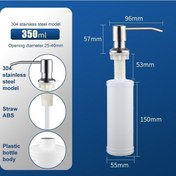 Resim Gümüş Bir Set-mutfak Lavabo Sıvı Sabunluk Pompası Paslanmaz Çelik 500 Ml Sıvı Sabun Şişesi Lavabo Dağı El Basınçlı Sabunluk Şişesi 