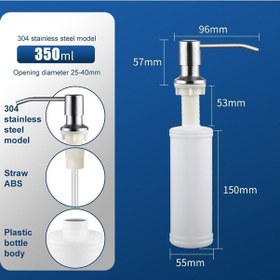 Resim Gümüş Bir Set-mutfak Lavabo Sıvı Sabunluk Pompası Paslanmaz Çelik 500 Ml Sıvı Sabun Şişesi Lavabo Dağı El Basınçlı Sabunluk Şişesi 