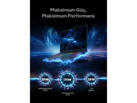 Resim Game Garaj Slayer5 7XL-5060 C1 Intel Ultra 7 255HX 16GB Ram 1tb SSD RTX5060 17" 240Hz Qhd+Ips Freedos Gaming Laptop 