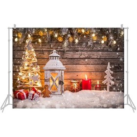 Resim Singree Noel Temalı Fotoğraf Çekim Perdesi - 2.1x1.5m Polyester Kumaş 