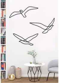 Resim 3 Çizgi Martı - Metal Tablo Set 