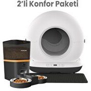Resim Haustier Akıllı Otomatik Kedi Tuvaleti - Akıllı Mama Kabı 2'li Set ( CB002S - QQ009DS ) 