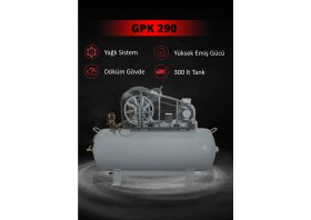 Resim GAP GPK 290 | 300 lt 2 Kafa 12 Bar 5.5 HP Pistonlu Hava Kompresörü 
