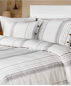 Resim Cotton Collection Tek Kişilik Çizgili Nevresim Seti Mistray Renkli 