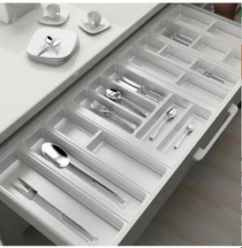 Resim Mutfak, Modüler Kaşıklık Seti, Beyaz, 114 x 48 cm (Enden-Boydan 3,5 cm Kesilebilir) 