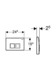 Resim Geberit Delta35 115.135.21.5 Kumanda Paneli Çift Basmalı, Parlak Krom 