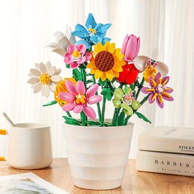 Resim Yüksek Simülasyon Yükseltme Versiyonu Yapı Blokları Yapay Çiçek Hediye Kutusu Kendin Yap El Montaj Buketi Seti Güller Ayçiçekler Zambaklar Yetişkinler İçin Rahatlatıcı Yaratıcı Dekorasyon Sevgililer Günü/Noel/Anneler Günü/Doğum Günü Hediyeleri Ev Süslemeleri 