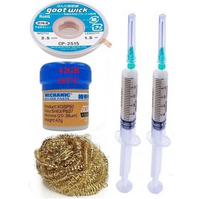 Resim Mechanic Krem Lehim 183 C 42g Flux Lehim Toplama Cp-2515 Emme Teli 2,5mm Havya Uç Temizleme Set04 