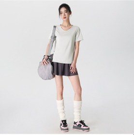 Resim Spor Esnek Buz İpek Serin V Yakalı Tişört Kazak Allah, 