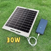 Resim 30W USB'li Güneş Paneli - Kamp, Seyahat, Yürüyüş, Telefonlar ve Acil Şarj İçin Uygun 