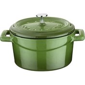 Resim Mu Art Ahşap Lava Metal Döküm Mini Tencere, 10 Cm, 0.35 L Hacim, Yeşil 