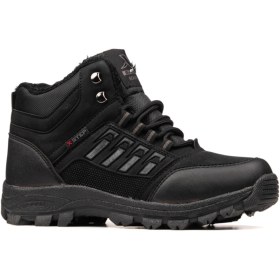 Resim XStep Suya Dayanıklı Outdoor Trekking Fermuarlı Erkek Çocuk Siyah Renk Günlük Yün Kışlık Bot 