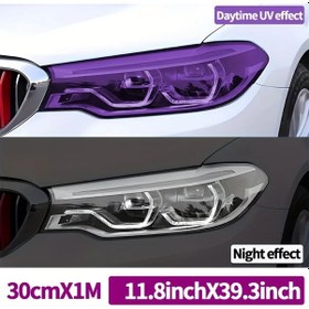 Resim Lumaworld Uv Işığıyla Renk Değiştiren Far Filmi Su Geçirmez Çizik Onarım Mor 300x100cm 