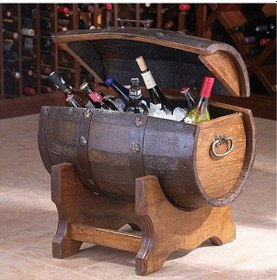 Resim Masifart Şarap Fıçı Kapaklı Saklama Sandığı 