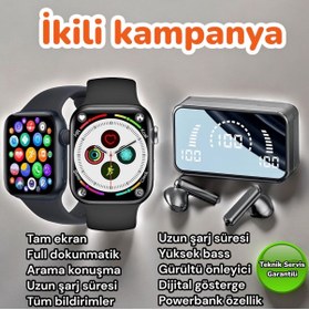 Resim UCUZTEKNO Yeni nesil Watch akıllı saat kulaklık kampanyalı Powerbankli kulaklık s20 