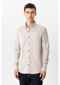 Resim Back & Bond Bej Regular Fit %100 Pamuk Gömlek 