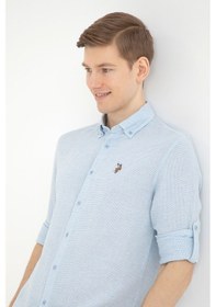 Resim U.s. Polo Assn. Erkek Açık Mavi Gömlek Desenli 50283423-vr003 Mavi 