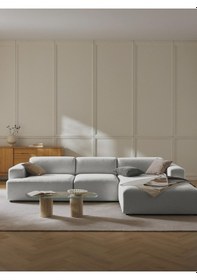 Resim Massimo 3 Modül Sağ Köşe Koltuk Takımı Gri Keten Kumaş Sağ Gri 