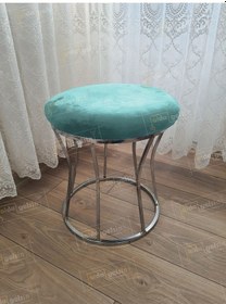 Resim Kum Saati Düz Makyaj Pufu Gümüş Turkuaz 