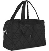 Resim DİYKAYA Kadın Siyah Kapitone Desen Seyahat & Spor Çantası Uzun Askılı Cüzdanlı 