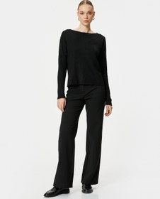 Resim Kayık Yaka Kazak Basic Fitilli 