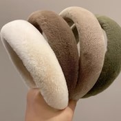 Resim 4 Parça Set Peluş Saç Bandı Düz Renk Geniş Kenarlı Başlık Sonbahar ve Kış Günlük Yüz Yıkama Cilt Bakımı Spa 