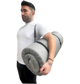 Resim Kamp Yatağı Taşıma Ve Omuz Askılı Kamp Matı Fermuarlı Kamp Minderi Çadır Matı 70x180x6cm-gri 