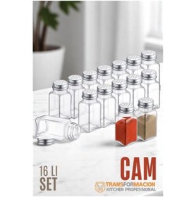 Resim OQANN Cam Tuzluk Biberlik Karabiberlik 16'lı SET 